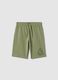 Green pure cotton shorts for boys regular fit_3