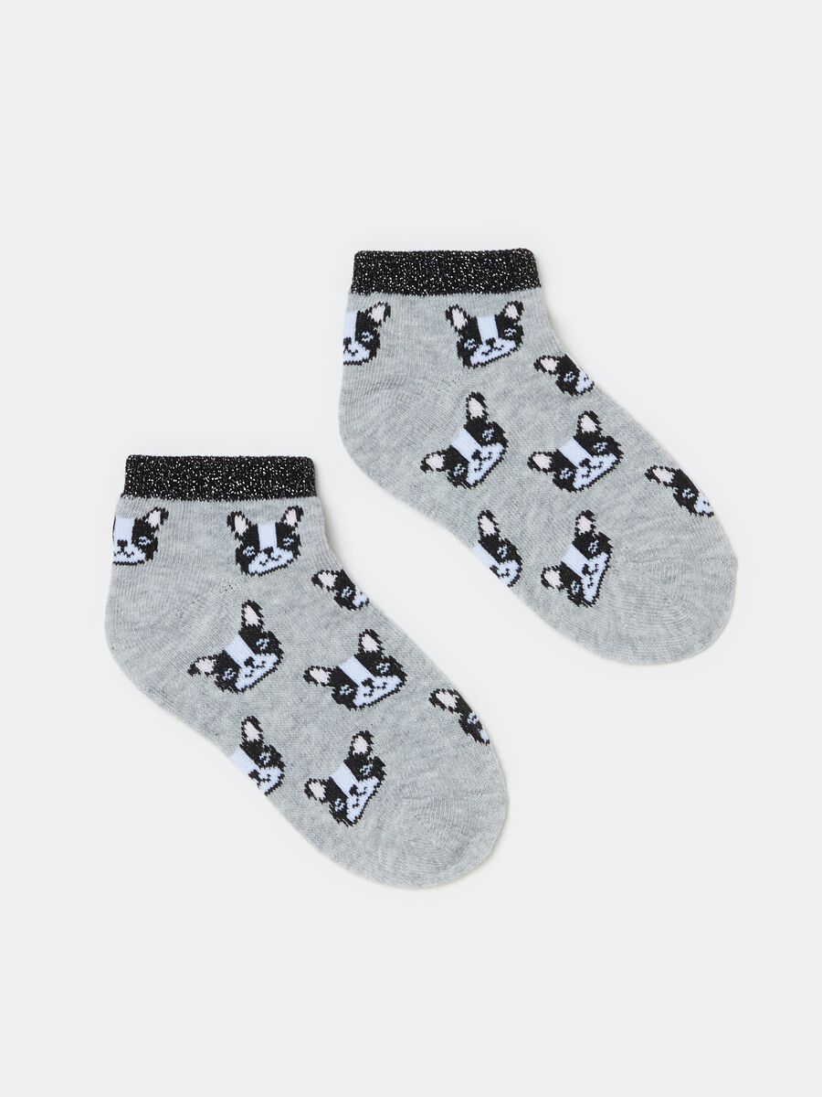 Three-pair pack short socks in organic cotton with lurex_1