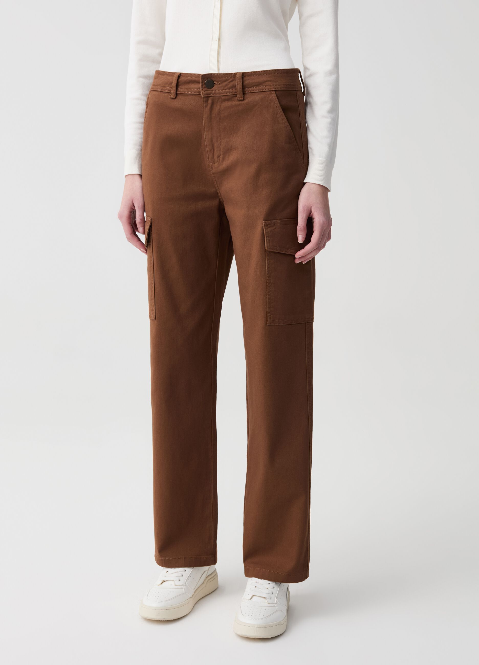 Cargo trousers in stretch cotton