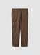 Brown slim-fit stretch cotton twill chino trousers_4