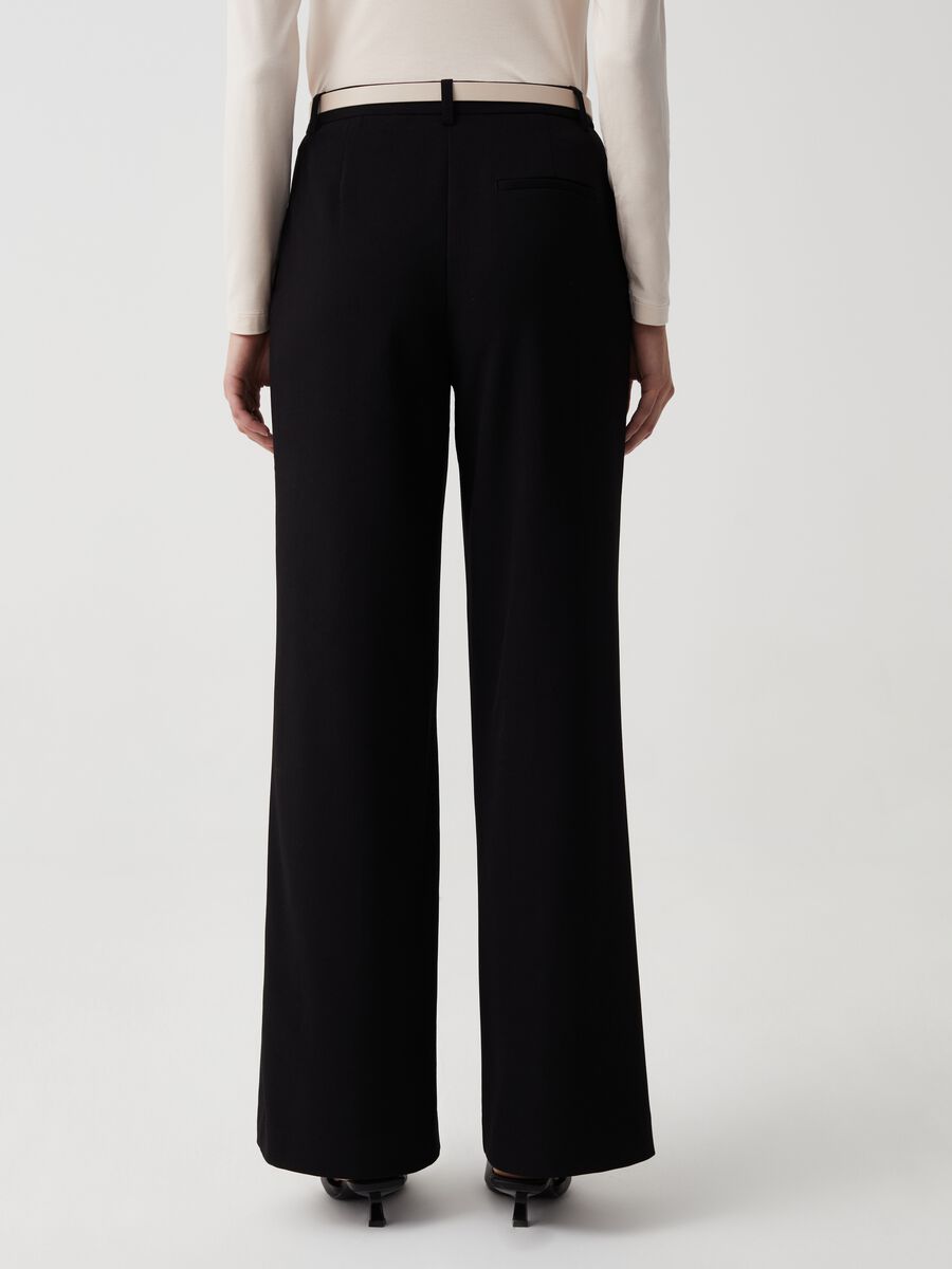 Wide-leg trousers with skinny belt_2