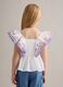 White pure cotton tank top with embroidered ruffle sleeves_2