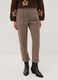 Pantaloni marroni regular fit con motivo chevron_1