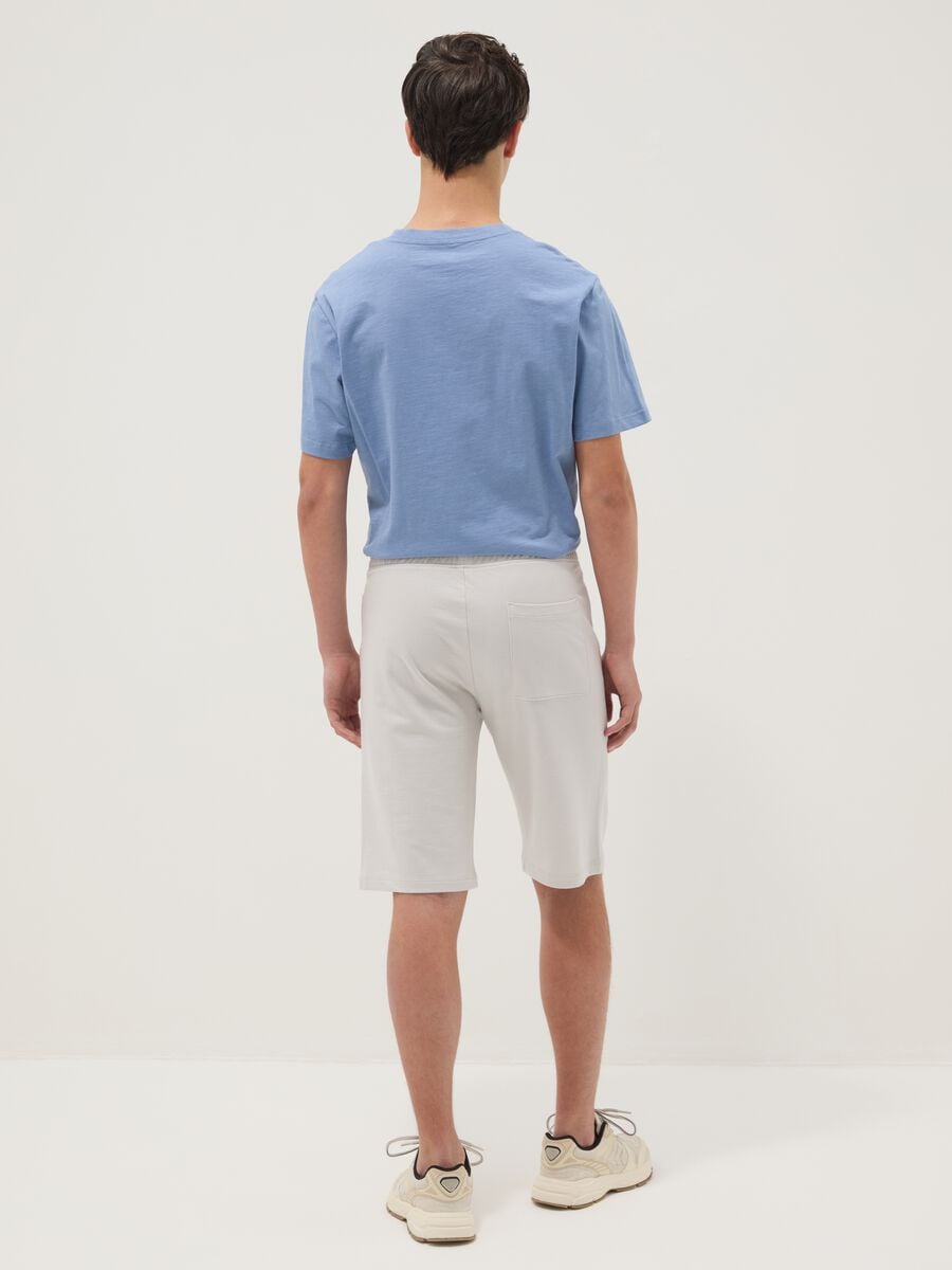 Boys' Grey Pure Cotton Shorts Regular Fit with New York Print_1