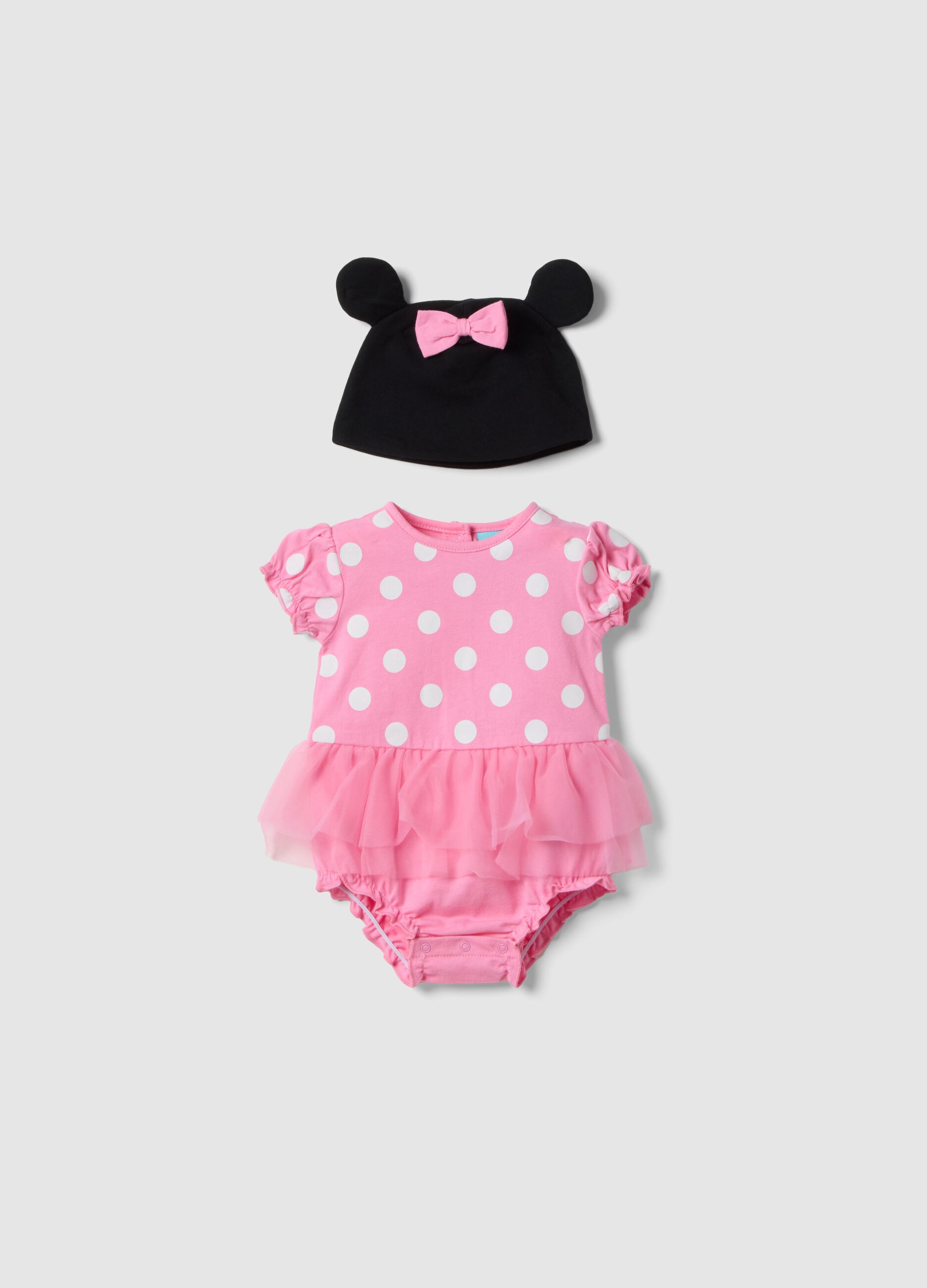 Conjunto multicolorido de algod&atilde;o puro em forma de Minnie para beb&eacute; menina