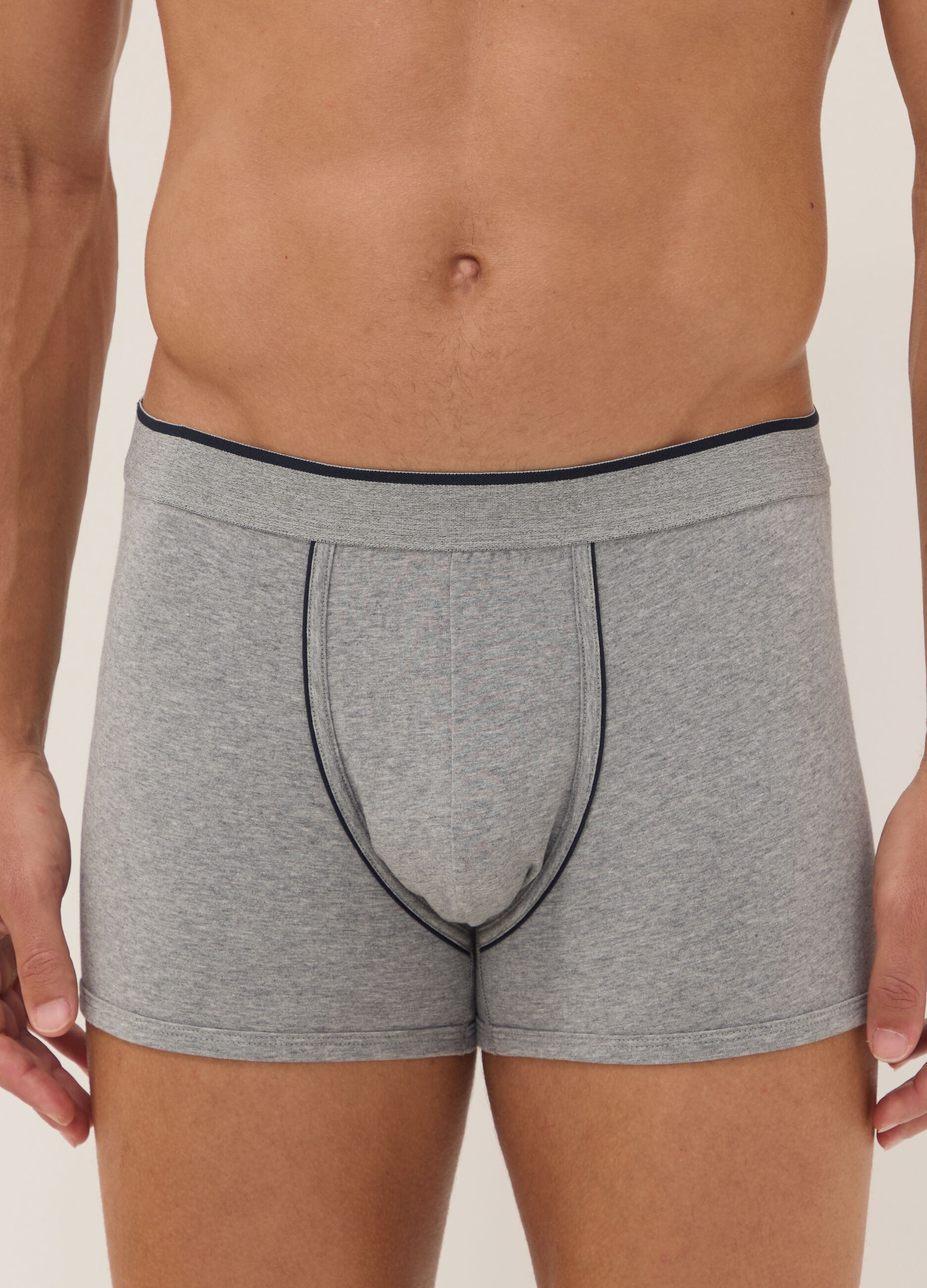 2-pack of grey Supima stretch cotton boxer briefs