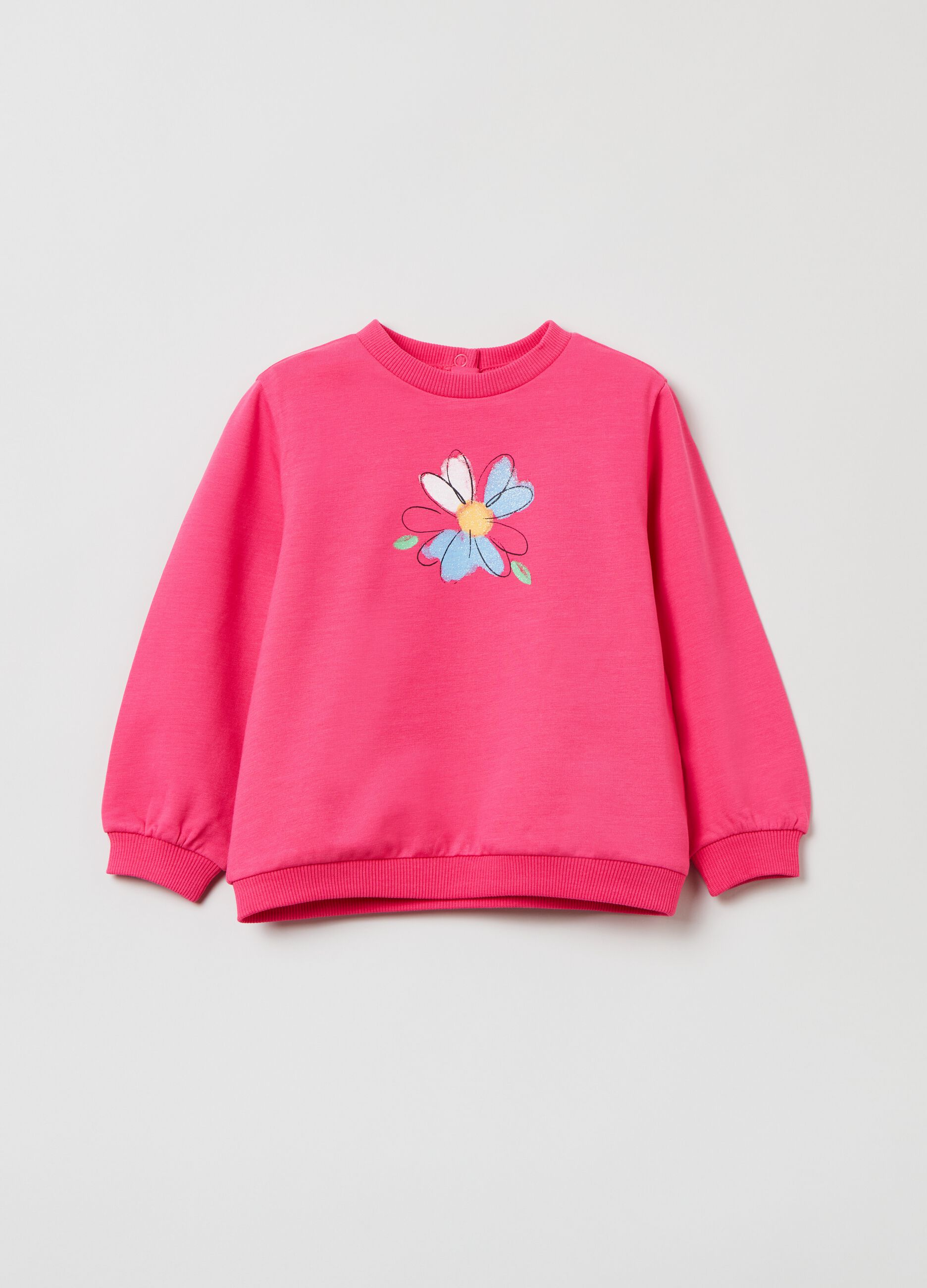 French terry sweatshirt with glitter print