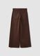 Brown wide-leg jeans in pure cotton twill_2