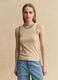 Beige Stretch-Baumwoll-Tanktop im Regular Fit mit bestickten Kanten_2