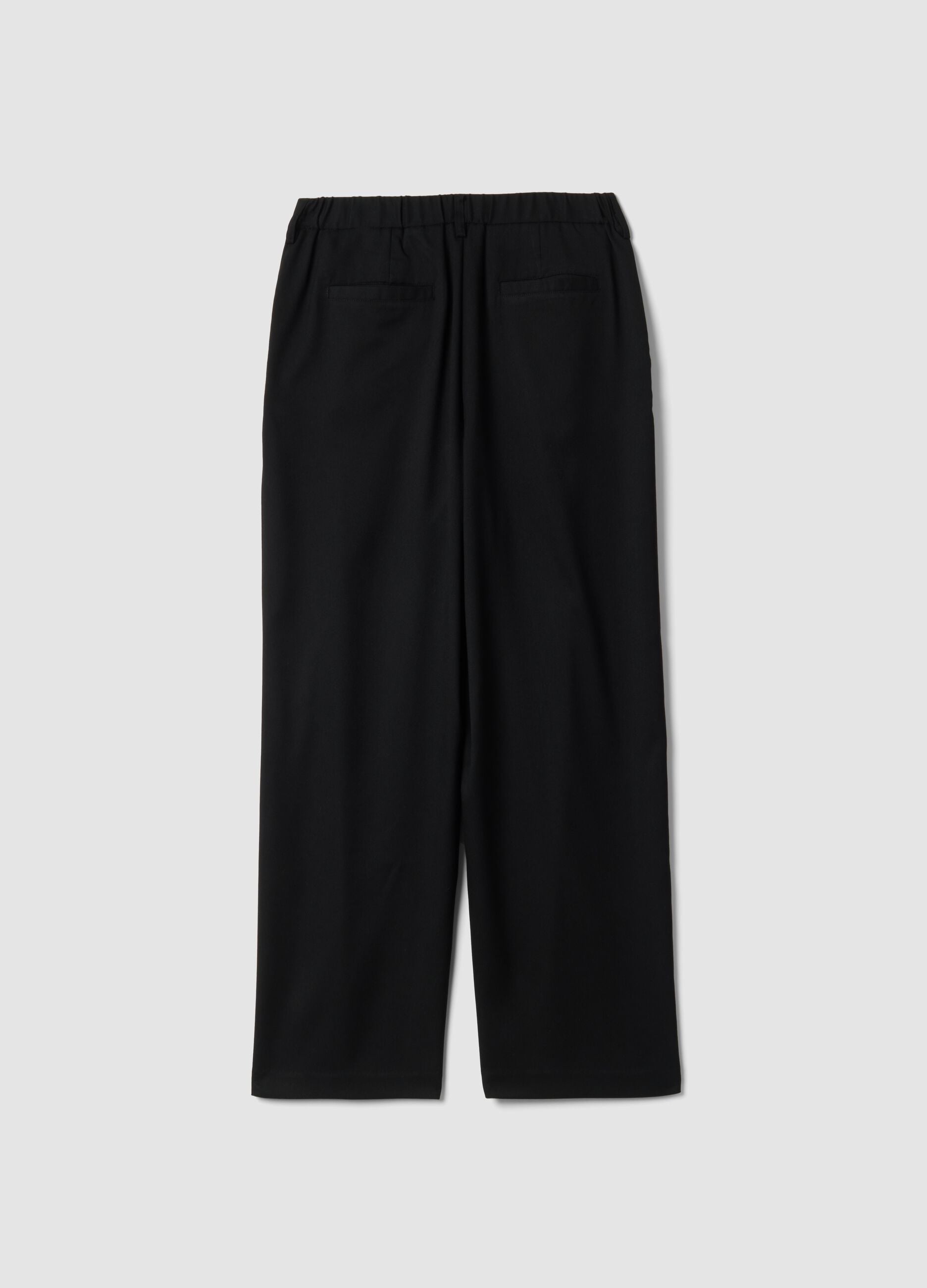 Pantaloni neri in viscosa elasticizzata over fit
