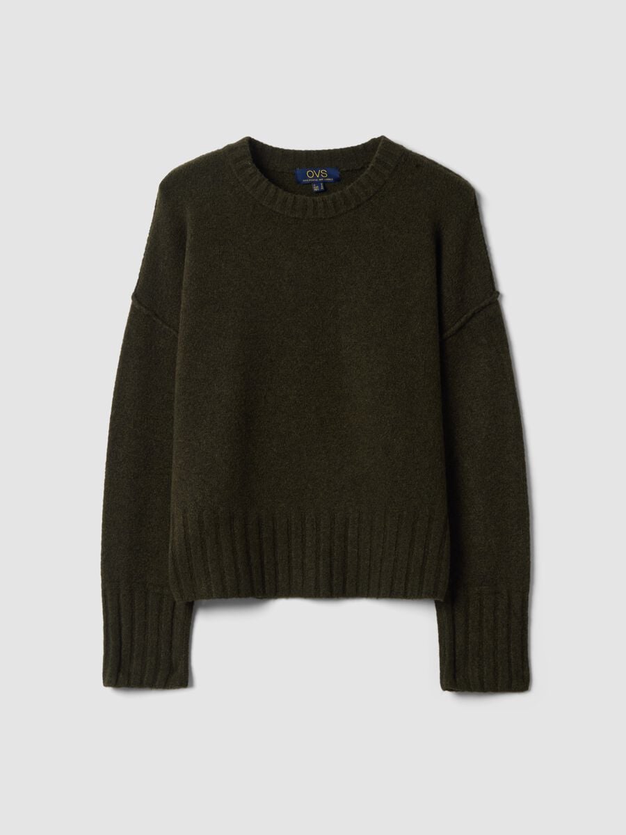 Green stretch crew-neck top_4