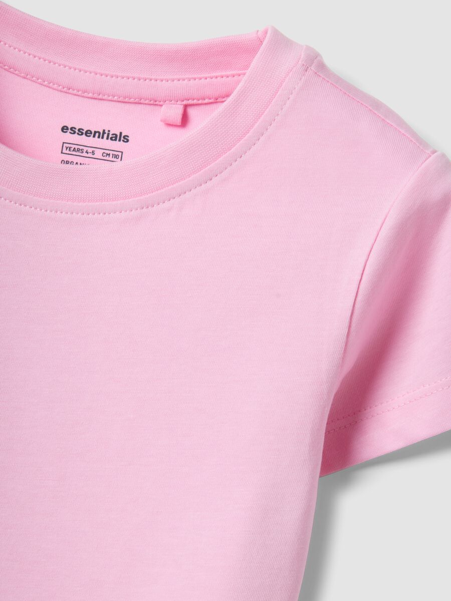 Girls&rsquo; pink pure cotton T-shirt, regular fit_2