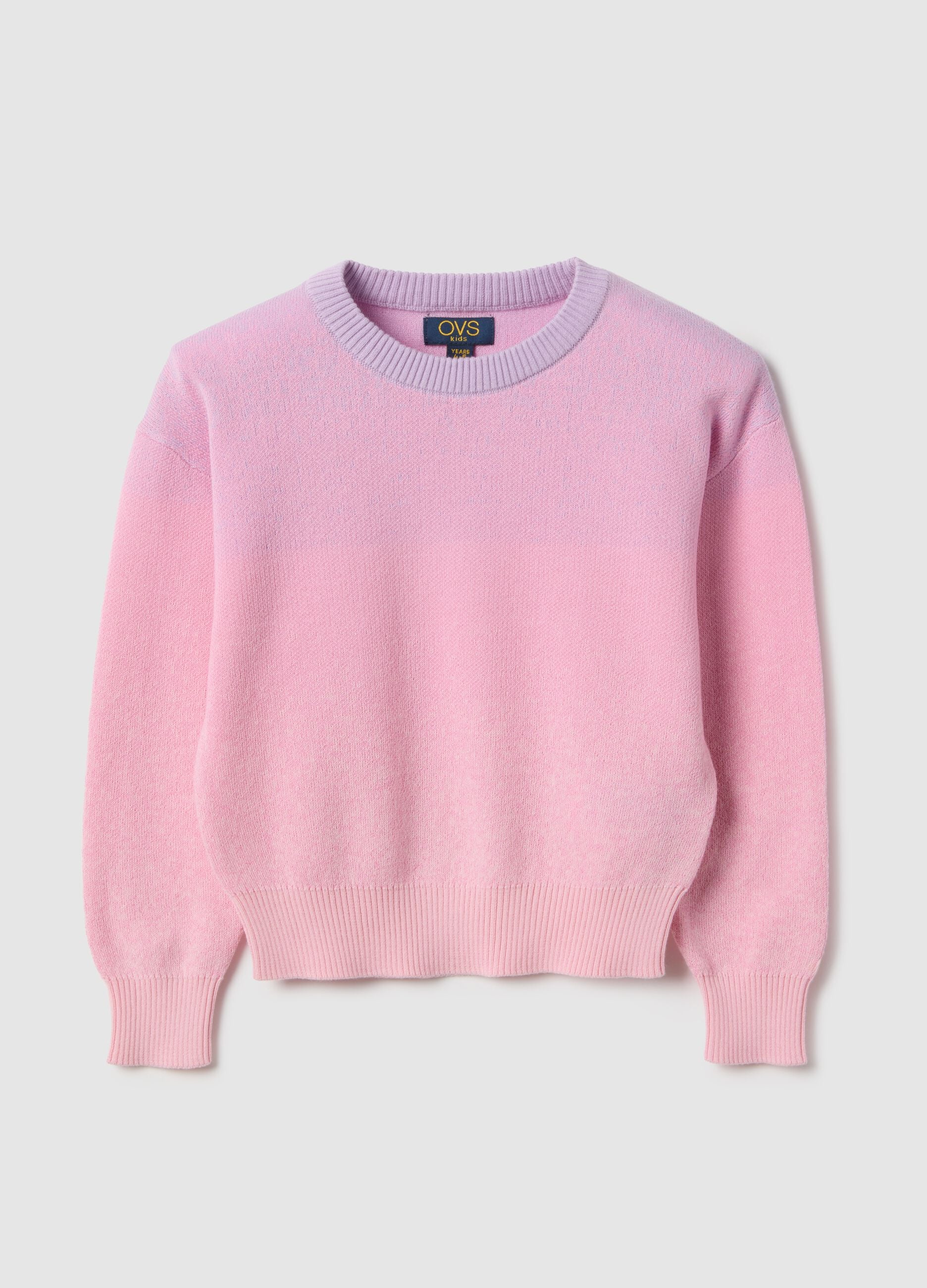 Rosa M&auml;dchenpullover aus reiner Baumwolle im Regular-Fit mit Farbverlauf