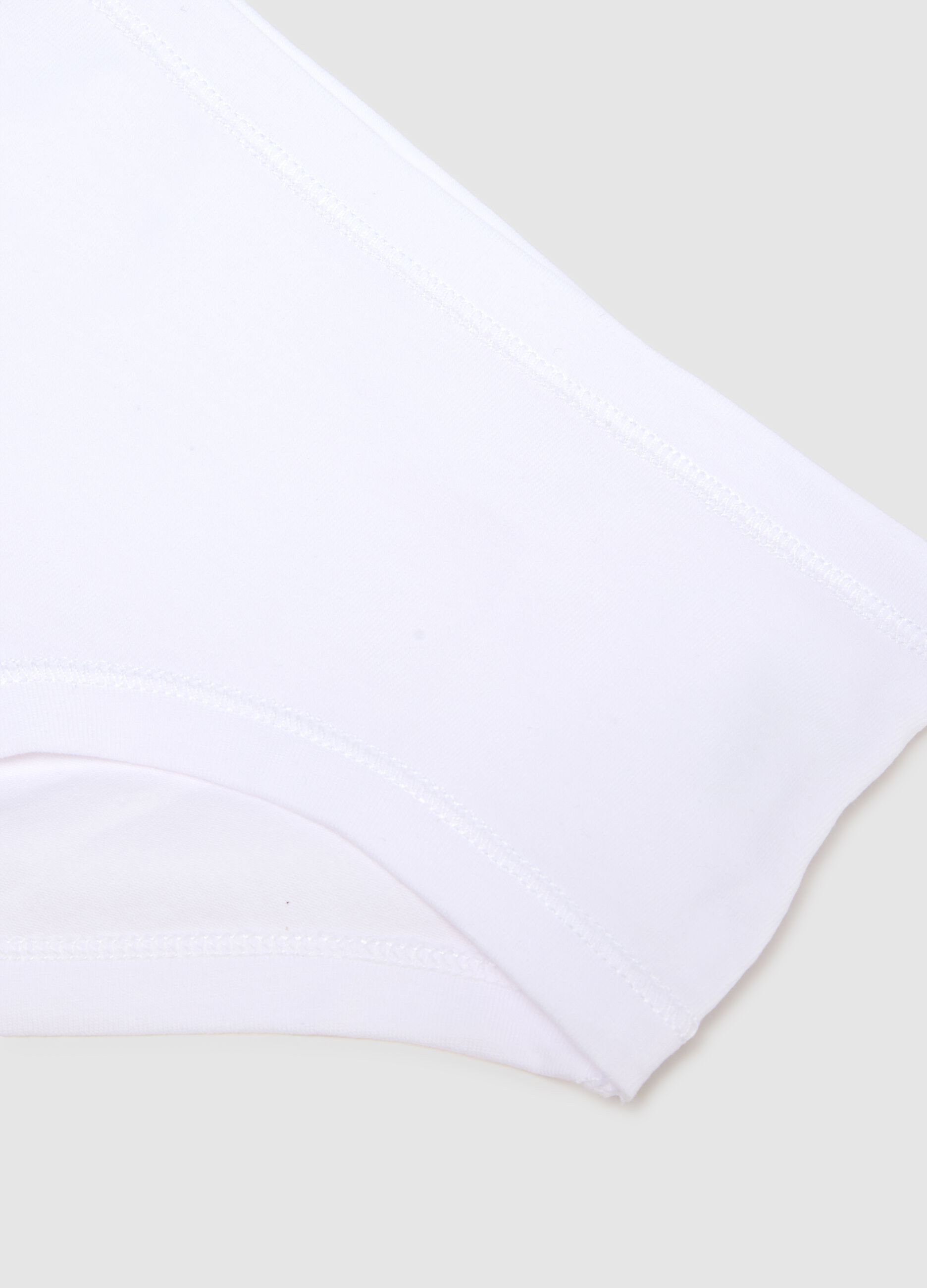Girls' White Stretch Cotton Briefs
