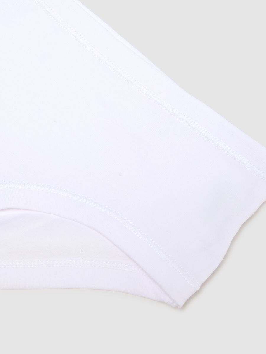 Girls' White Stretch Cotton Briefs_3
