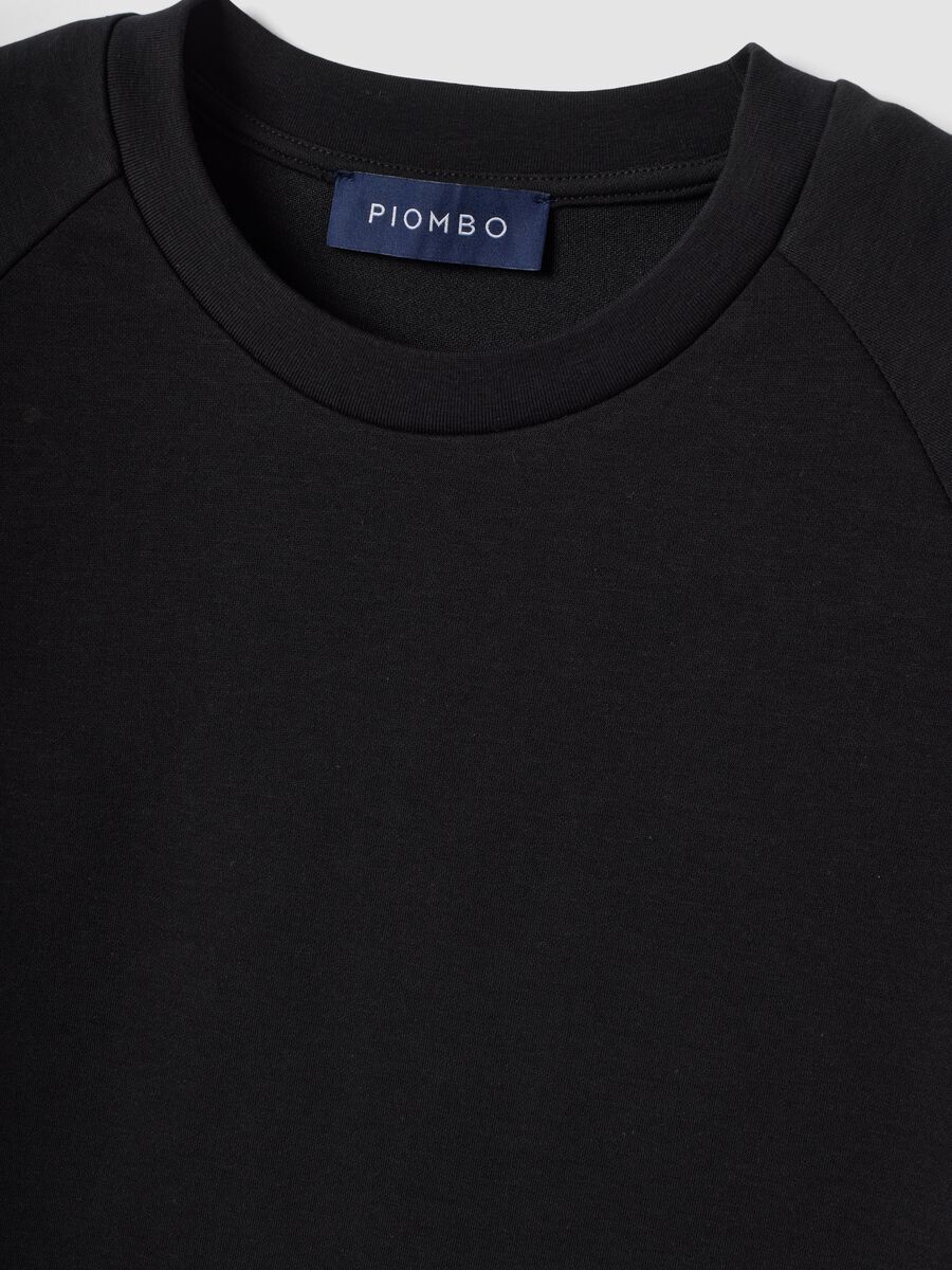 Black breathable, quick-dry cotton-blend T-shirt_5