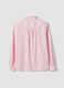 Camicia rosa in cotone elasticizzato a righe con fiocco over fit_6