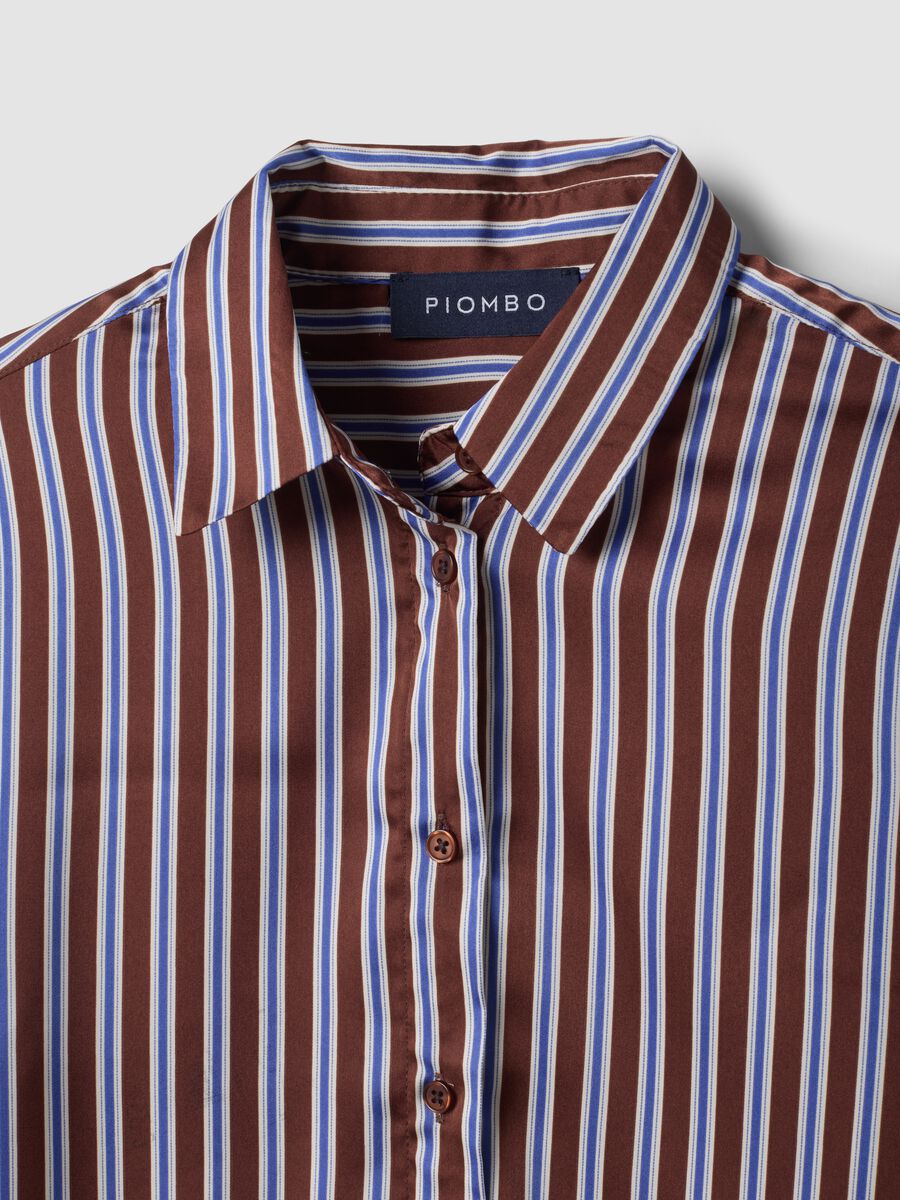 Camicia multicolor in tessuto elasticizzato a righe regular fit_1