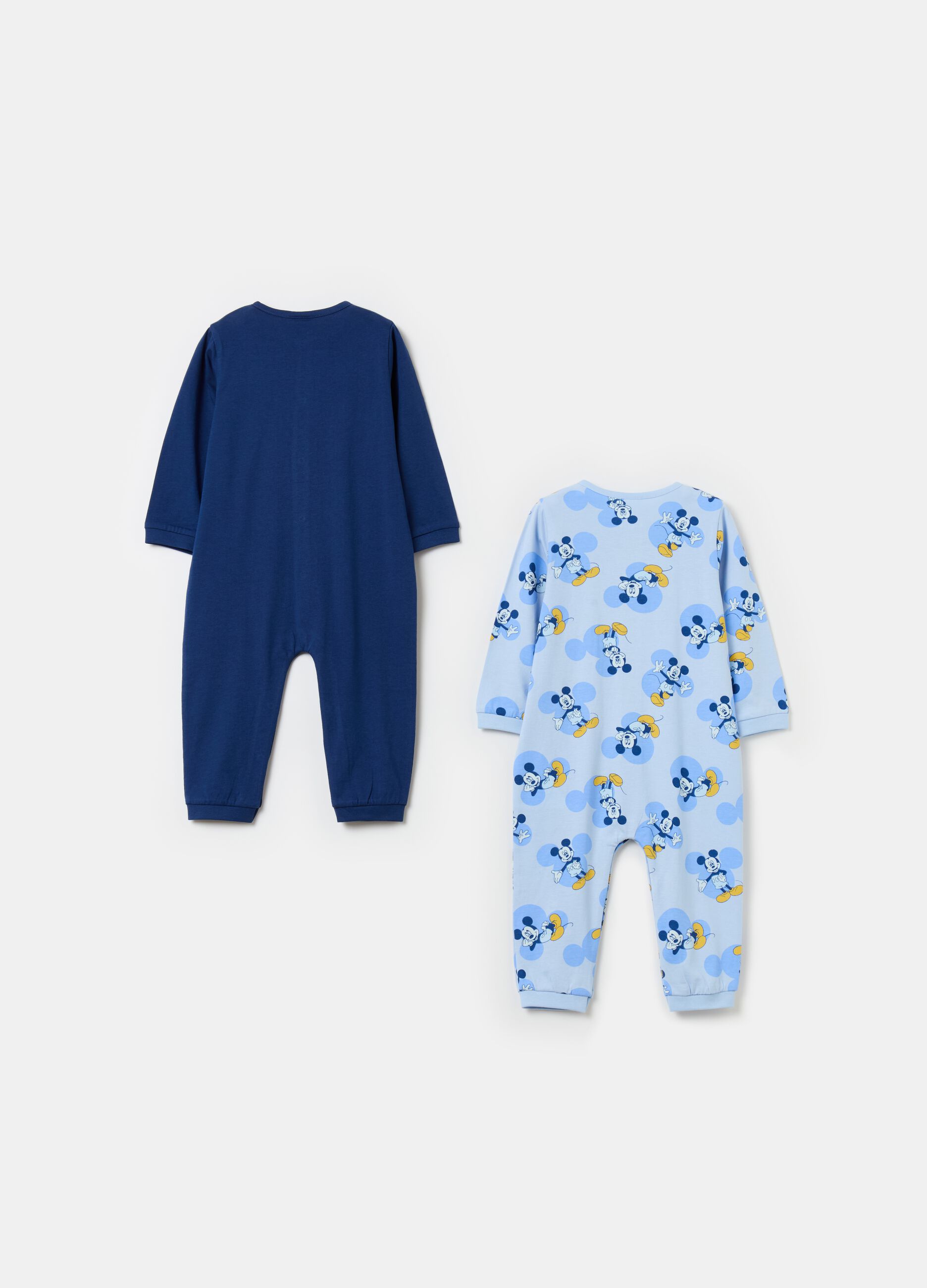 Two-pack organic cotton onesies with Mickey Mouse print