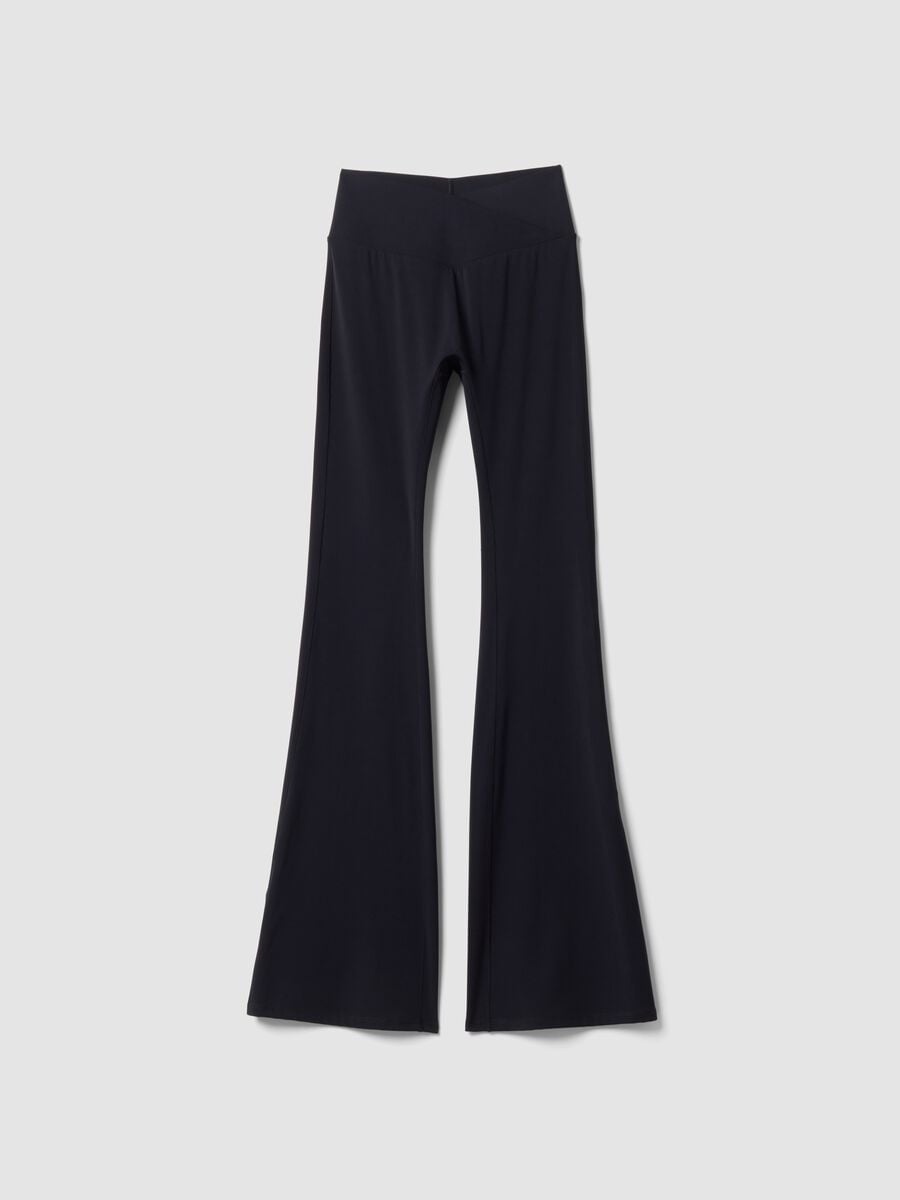 Black flared leggings in stretch fabric &ndash; ALTAVIA STUDIO_5