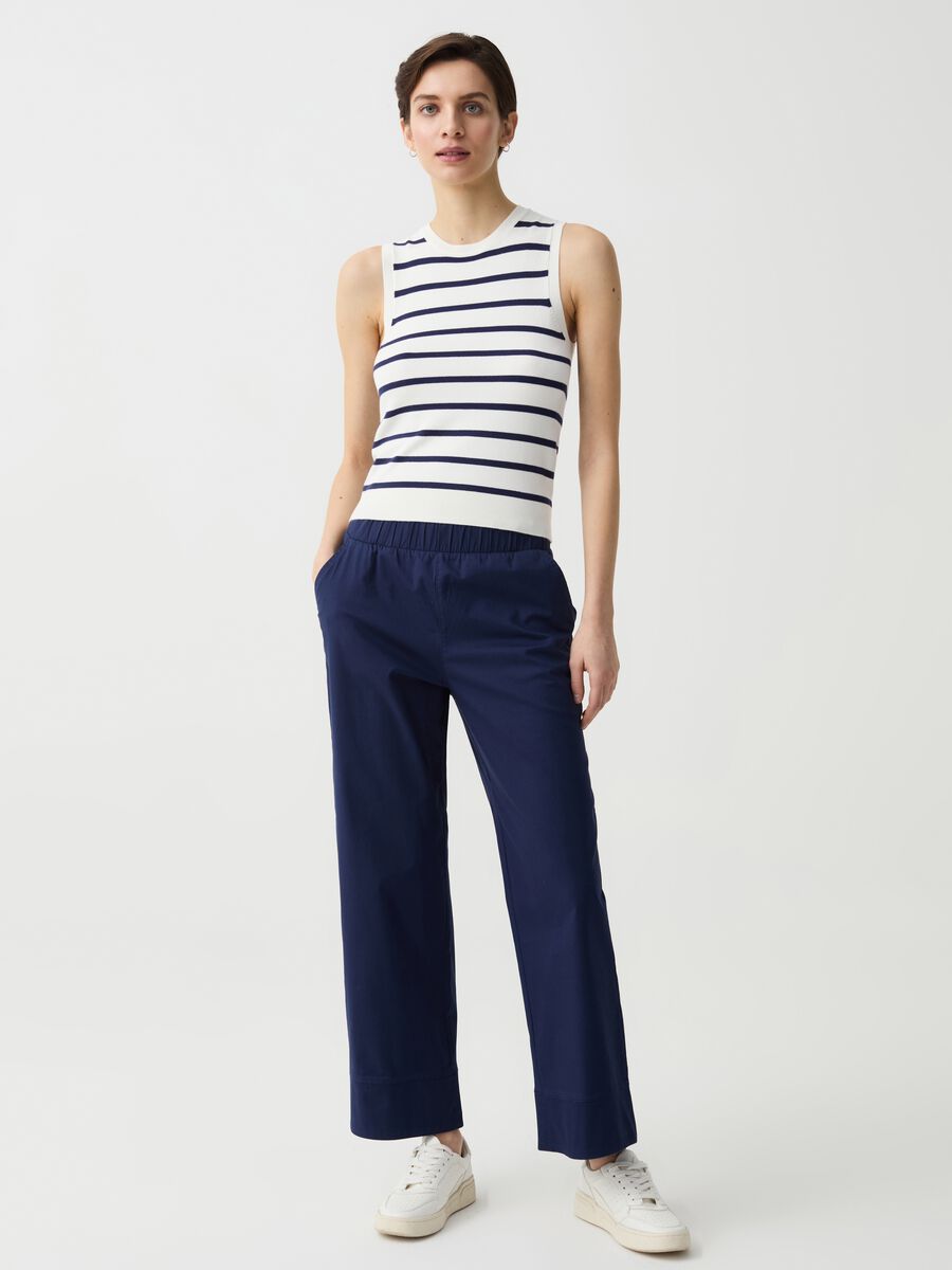 Wide-leg cropped trousers_0
