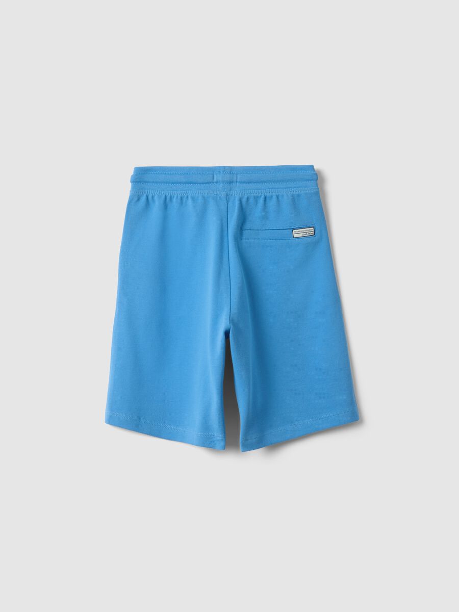 Boys' Regular Fit Sky Blue Pure Cotton Shorts_1