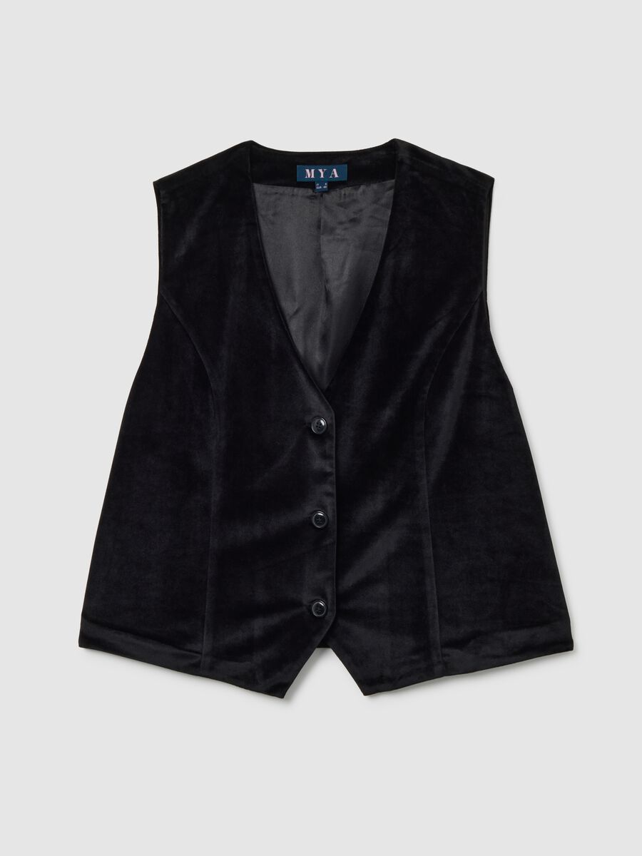Black waistcoat with lining and regular fit buttons_4