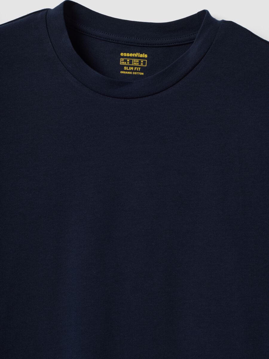 Blue organic cotton slim-fit short-sleeve T-shirt_5