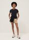 Beige Shorts aus reiner Bio-Baumwolle f&uuml;r M&auml;dchen mit elastischem Bund_0