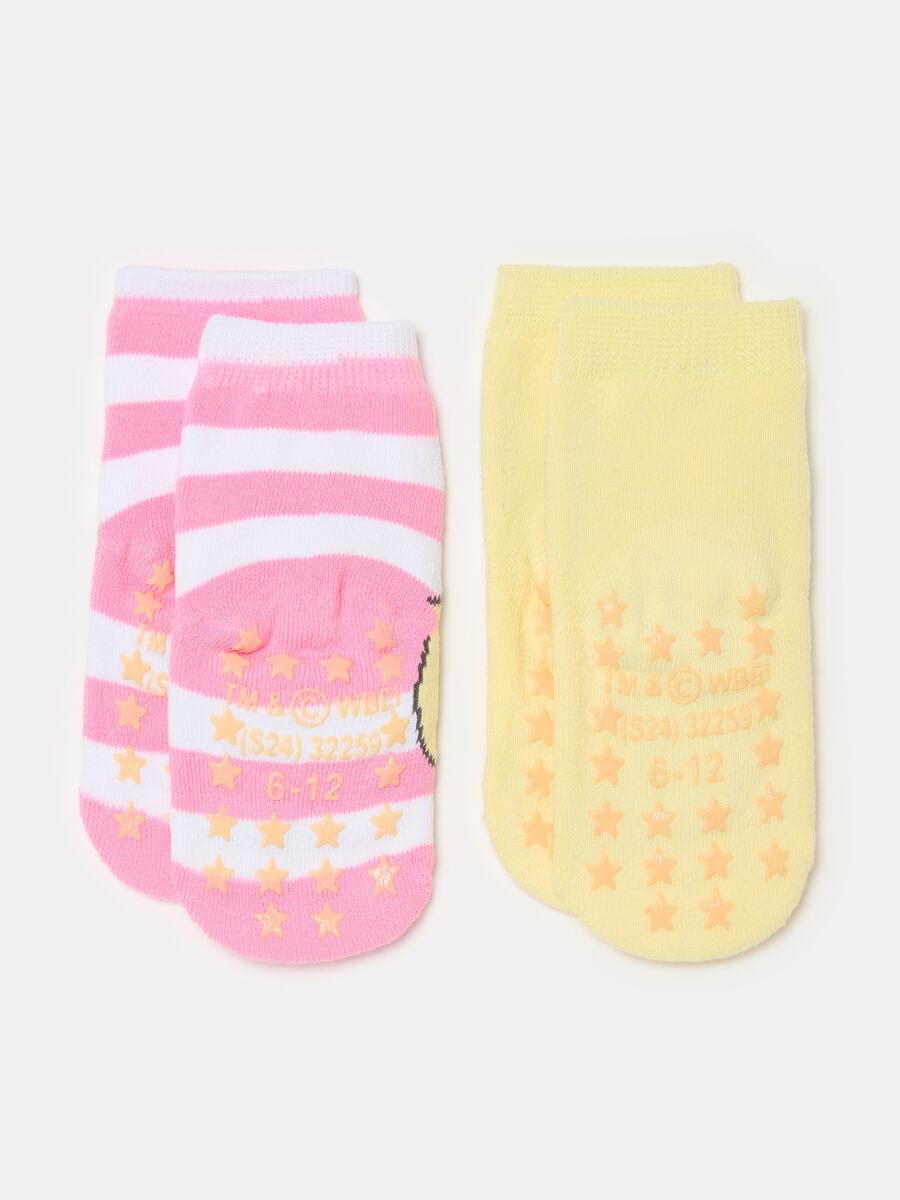 Two-pair pack Tweetie Pie slipper socks in organic cotton_1