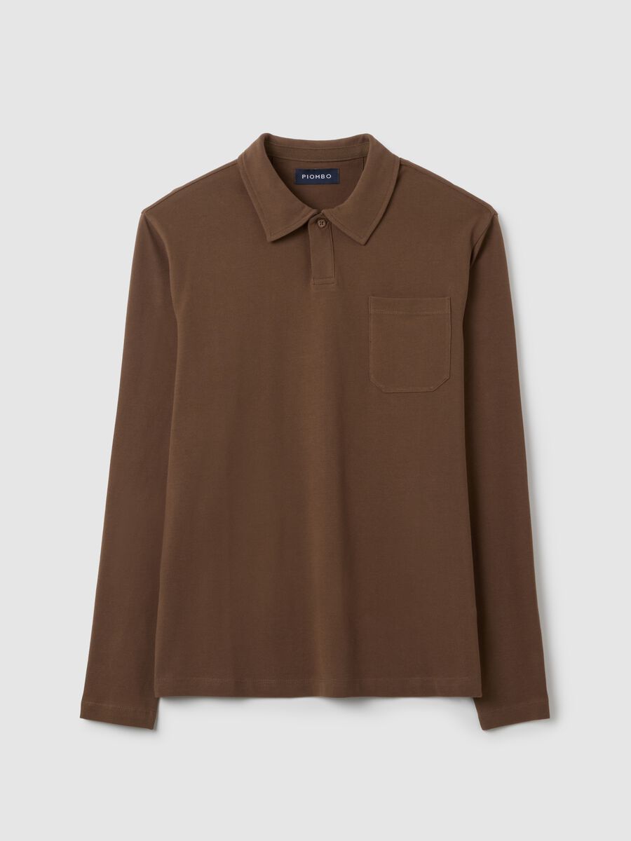 Brown pure cotton regular fit polo_4