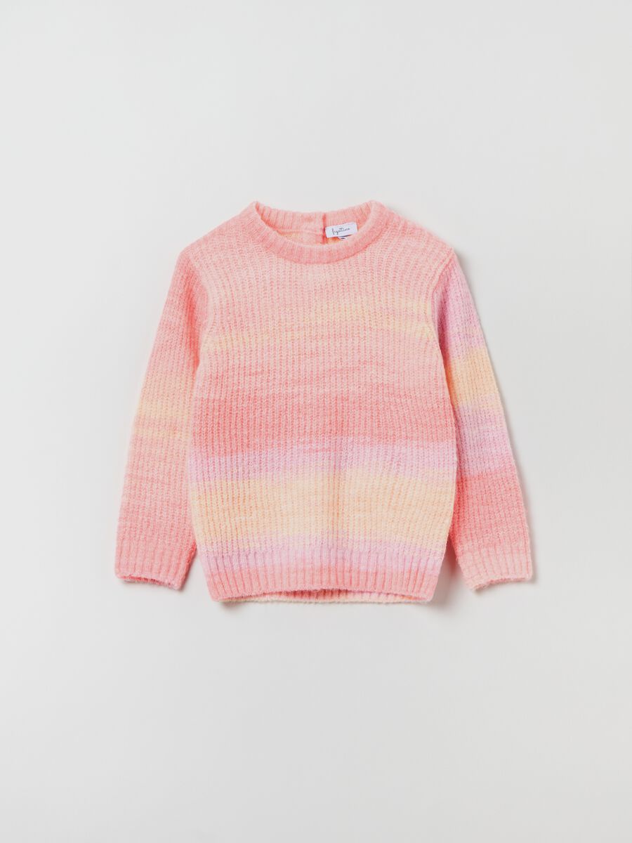 Stretch jersey pullover with multicoloured pattern_0