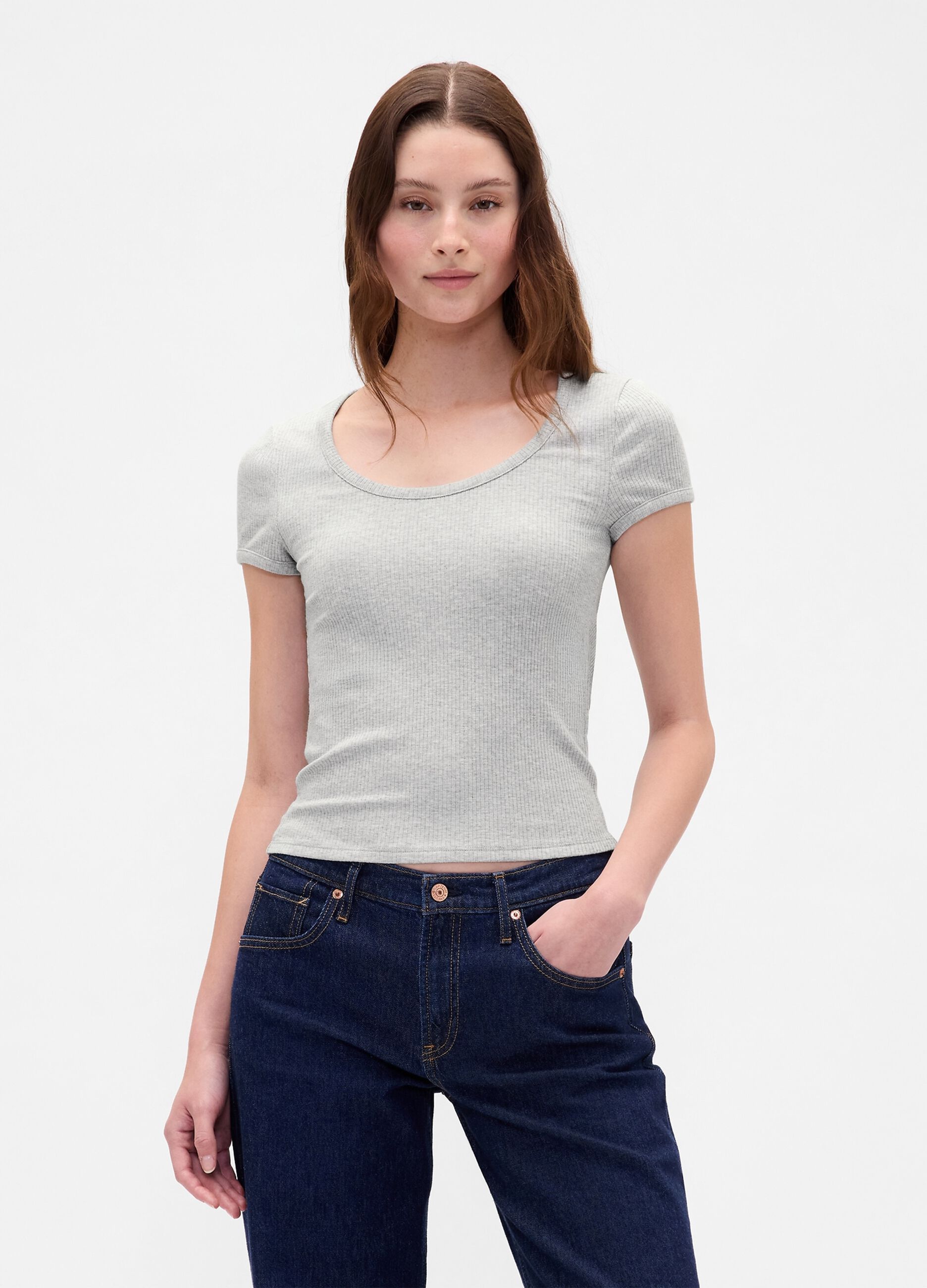 Stretch grey short sleeve t-shirt