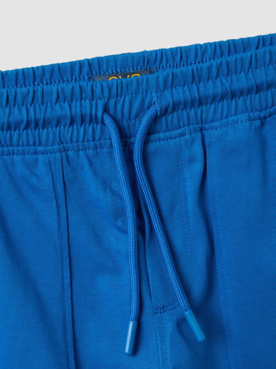 Blue organic cotton shorts with elasticated waist_3