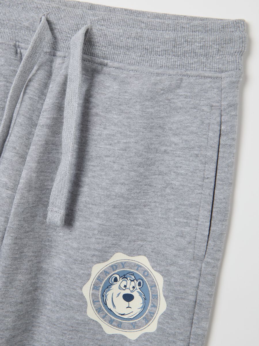 Grey children's regular fit pure cotton trousers_2