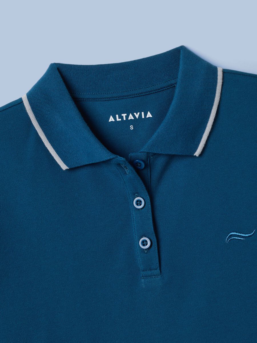 Blaues Poloshirt ALTAVIA SAILING aus Stretch-Baumwolle_5