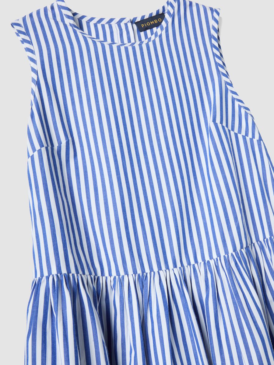 Langes Kleid aus reiner Baumwolle mit mehrfarbigen Streifen, Regular Fit_5