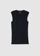 Black regular fit pure cotton tank top with wide shoulder strap_4