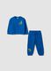 Blue pure cotton jogger set with print for boys_0