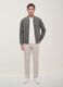 Grey full-zip piqu&eacute; sweatshirt in stretch fabric with ribbed collar_0