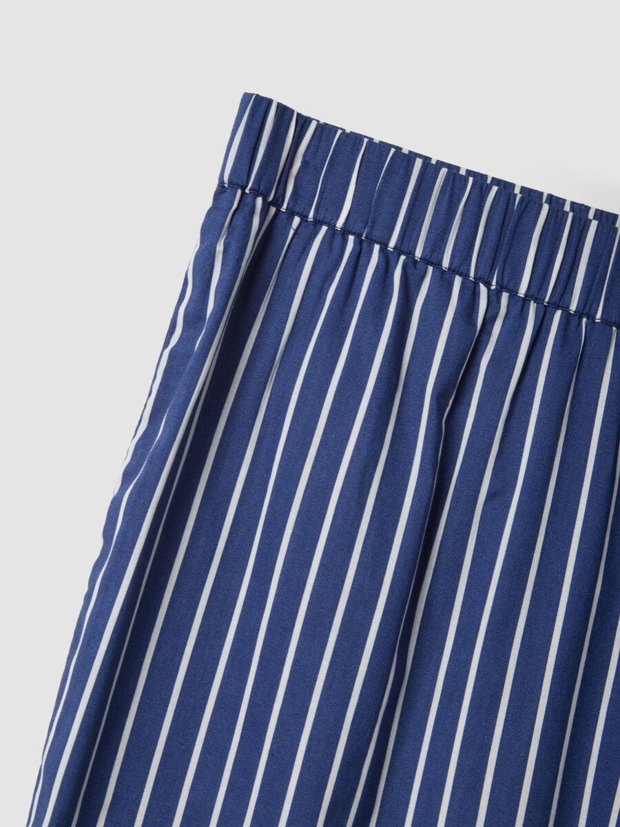 Blue striped pure cotton trousers_5