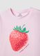 Girls' regular fit multicoloured pure cotton pyjamas with strawberry_2