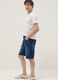 Blue denim shorts in stretch cotton blend, regular fit_3