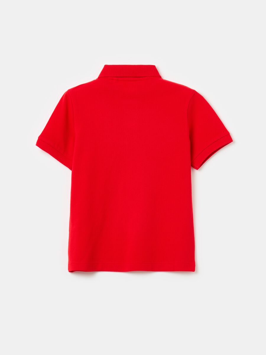 Solid colour cotton piquet polo shirt_1