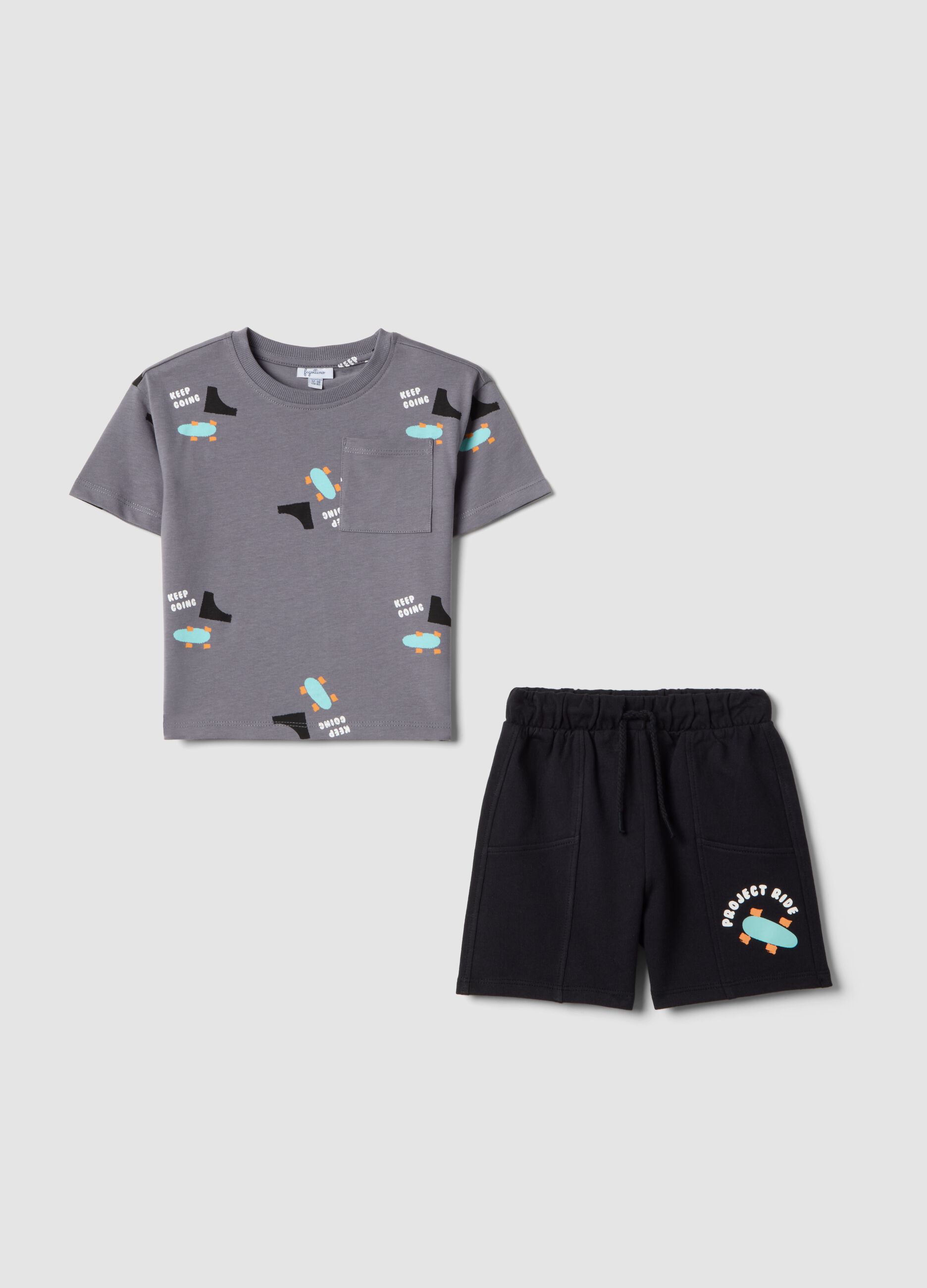 Completo grigio in puro cotone