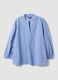 Light blue pure cotton shirt with embroidery_4