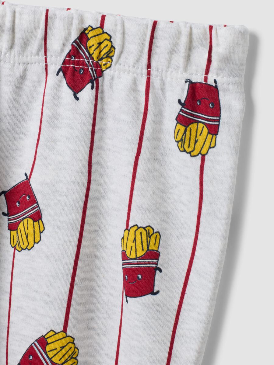 Grey and red crew-neck pyjamas in organic cotton and viscose blend_2