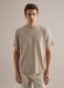 Beige linen-cotton blend regular fit t-shirt_2