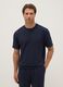 Blue viscose blend pajama T-shirt with regular fit_0