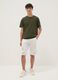 Boys' pure cotton white shorts, regular fit, with prints_0